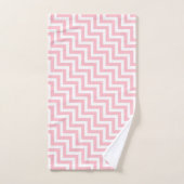 Roze en Wit Medium Size Diagonale Chevron Bad Handdoek (Handdoek)