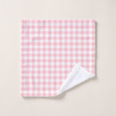 Roze en Wit Medium Size Gingham Checks Bad Handdoek (Wasdoekje)