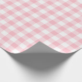 Roze en Wit Medium Size Gingham Checks Cadeaupapier (Hoek)