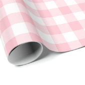 Roze en Wit Medium Size Gingham Checks Cadeaupapier (Rol Hoek)