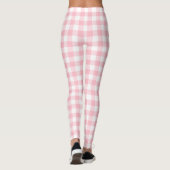 Roze en Wit Medium Size Gingham Checks Leggings (Achterkant)