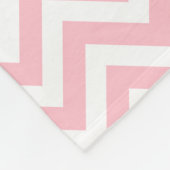 Roze en Wit Medium Size Horizontale Chevron Fleece Deken (Hoek)