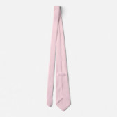 Roze en Wit Medium Size Horizontale Stripes Stropdas (Achterkant)