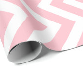 Roze en Wit Medium Verticale Chevron Stripes Cadeaupapier (Rol Hoek)
