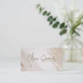 Roze en wit minimalistisch visitekaartje (Staand voorkant)