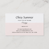 Roze en wit minimalistisch visitekaartje (Achterkant)