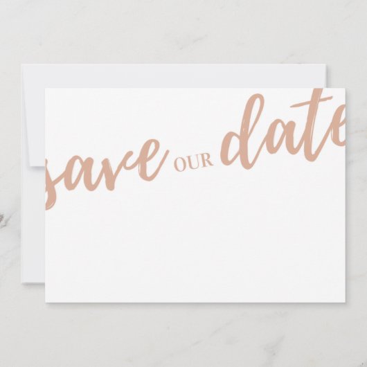 roze en wit modern script opslaan datum save the date (Achterkant)