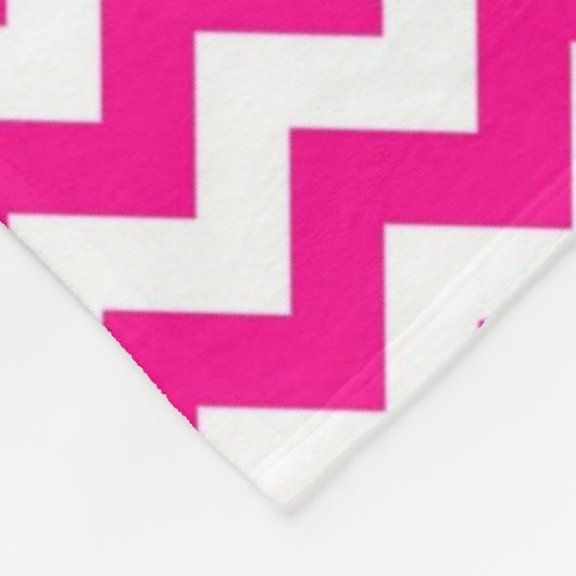 Roze en wit Monogram Chevron Patroon 2 Fleece Deken (Hoek)