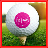 Roze en wit | Monogram moderne Initialen Golfballen