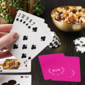 Roze en wit | Monogram moderne Initialen Pokerkaarten (Insitu)