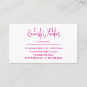 Roze en wit | Monogram moderne Initialen Visitekaartje (Voorkant)