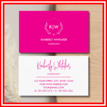 Roze en wit | Monogram moderne Initialen