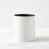 Roze en wit monogram mok (Midden)