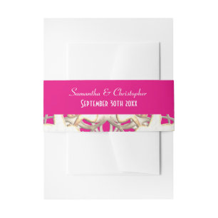 Roze en wit papier, snijkant, vocht bruiloft uitnodigingen wikkel