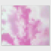 Roze en wit pixel inpakkend document cadeaupapier (Vlak)