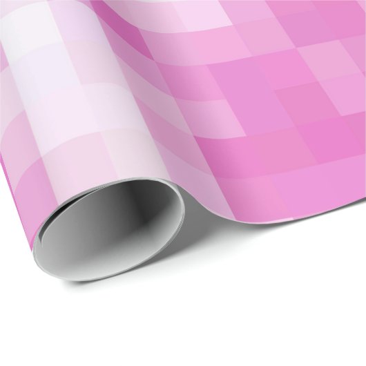 Roze en wit pixel inpakkend document cadeaupapier (Rol Hoek)