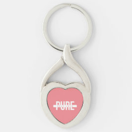 Roze en Wit Pure Self Love Metal Sleutelhanger