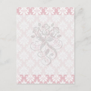 roze en wit roomkleurig roomkleurenspatroon briefkaart