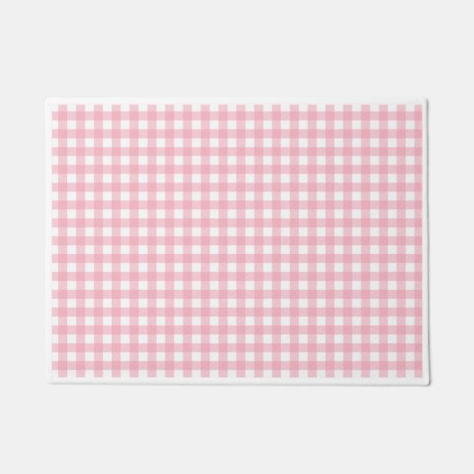 Roze en wit schaakbord deurmat (Voorkant)