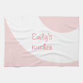 Roze en wit theedoek (Horizontaal)