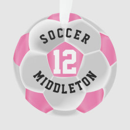 Roze en Wit ⚽ Voetbal Ornament
