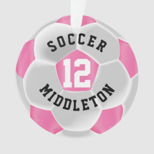 Roze en Wit ⚽ Voetbal Ornament