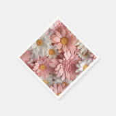 Roze en witte 3D daisy bloem Servet (Hoek)