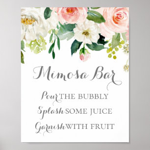 Roze en witte aanjager Poster van de Mimosa Bar