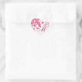 Roze en Witte Abstracte Bloemen Envelopzegel Hart Sticker (Tas)