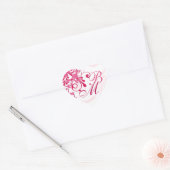 Roze en Witte Abstracte Bloemen Envelopzegel Hart Sticker (Envelop)