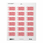 Roze en Witte Afstuderen Etiket (Full Sheet)