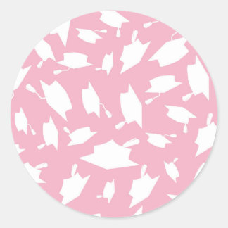 Roze en witte Afstuderen Sticker