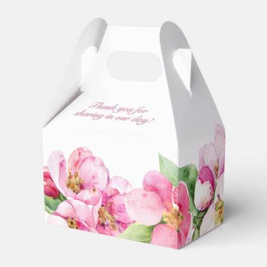 Roze en witte appels bloesems bedankdoosjes (Achterkant)