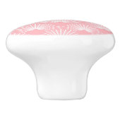 Roze en witte Art-deco-patroon Keramische Knop (Zijkant)