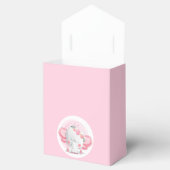 Roze en witte Baby Elephant Party Favor Box Bedankdoosjes (Geopend)