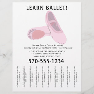 Roze en Witte Ballet Dans Scheur Strips Flyer