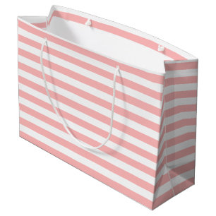 Roze en witte band patroon large cadeautasje