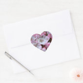 Roze en witte bergLaurel Flowers Hart Sticker (Envelop)