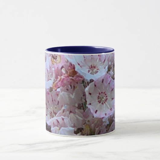 Roze en witte bergLaurel Flowers Mok (Midden)