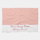 Roze en Witte Beste Mam ooit Theedoek (Horizontaal)