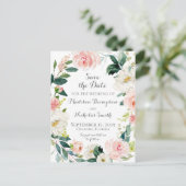 Roze en witte bloem Bewaar de datum Briefkaarten (Staand voorkant)