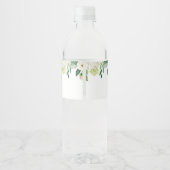 Roze en Witte Bloem Bruiloft Water Fles Labels Waterfles Etiket (Achterkant)