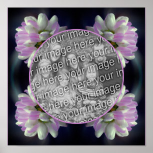 Roze en witte bloem kader maak je eigen foto poster