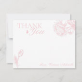 Roze en Witte Bloem Vlinder Dankkaart Bedankkaart (Voorkant)
