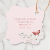 Roze en Witte Bloemen Boho Dank Je Bedankjes Labels (Achterkant)