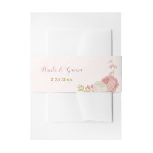 roze en witte bloemen goud botanisch uitnodigingen wikkel