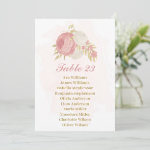roze en witte bloemen gouden zitkaart kaart