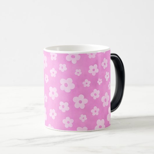 Roze en witte bloemen koffie en thee mok (Voorkant rechts)