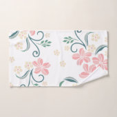 Roze en Witte Bloemen Patroon Badhanddoek Set Bad Handdoek (Handdoek)