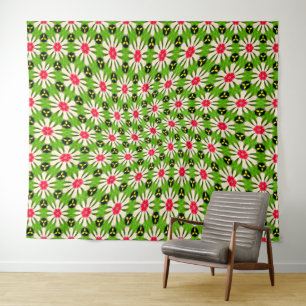 Roze en witte bloemen patroon wandkleed